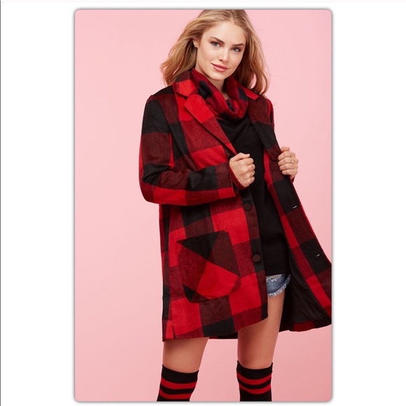 The NEW Boutique Jackets & Blazers - Last One (Small)! Buffalo Plaid Red and Black Coat